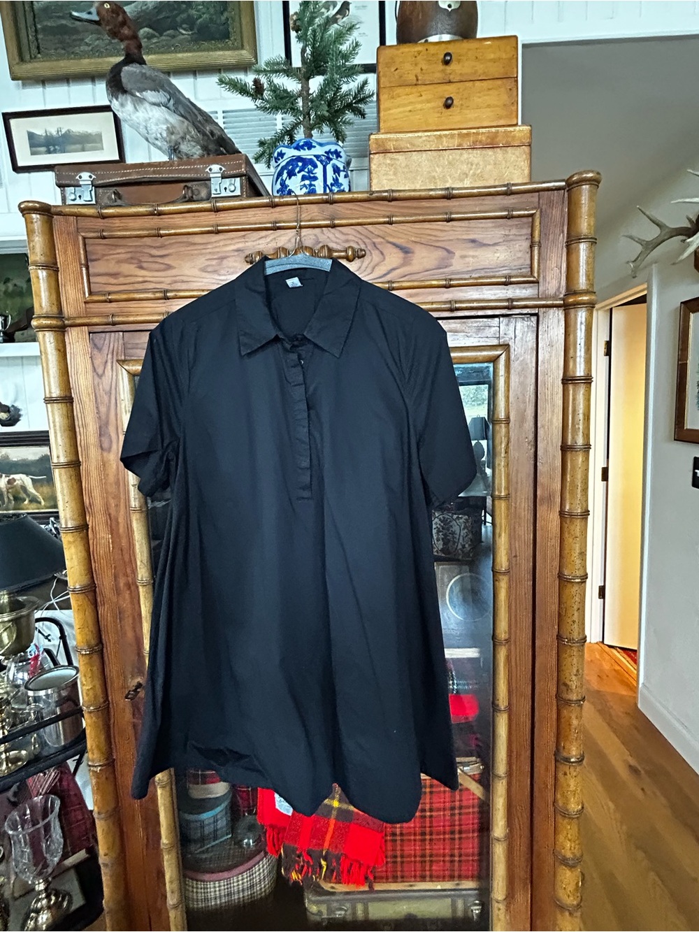Old Navy Black Mini Dress with Polo Collar